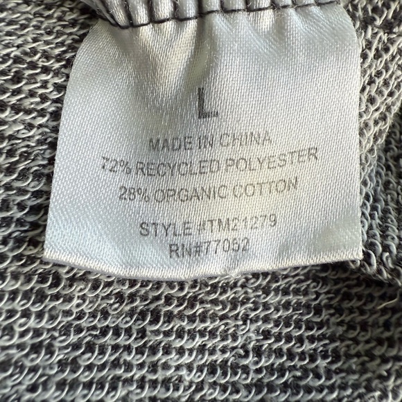 Threads 4 Thought Eco Crewneck Sweatshirt L Gray Black Trim Organic Cotton Blend - Picture 5 of 10